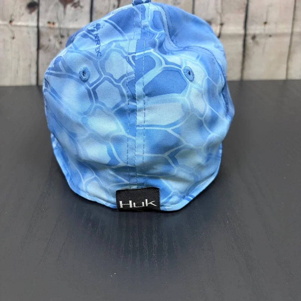 Huk Performance Fishing Hat Kryptek Pontus Blue Camo Stretch Fit Cap Mens M-L